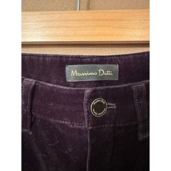 Massimo Dutti Skinny Black Velvet Pants - Picture 2 of 5